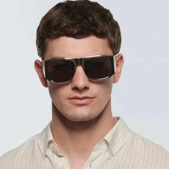 NEW SAINT LAURENT SL636 002 SUNGLASSES MEN SILVER SQUARE SL 636 002 SUNGLASSES - Picture 1 of 11